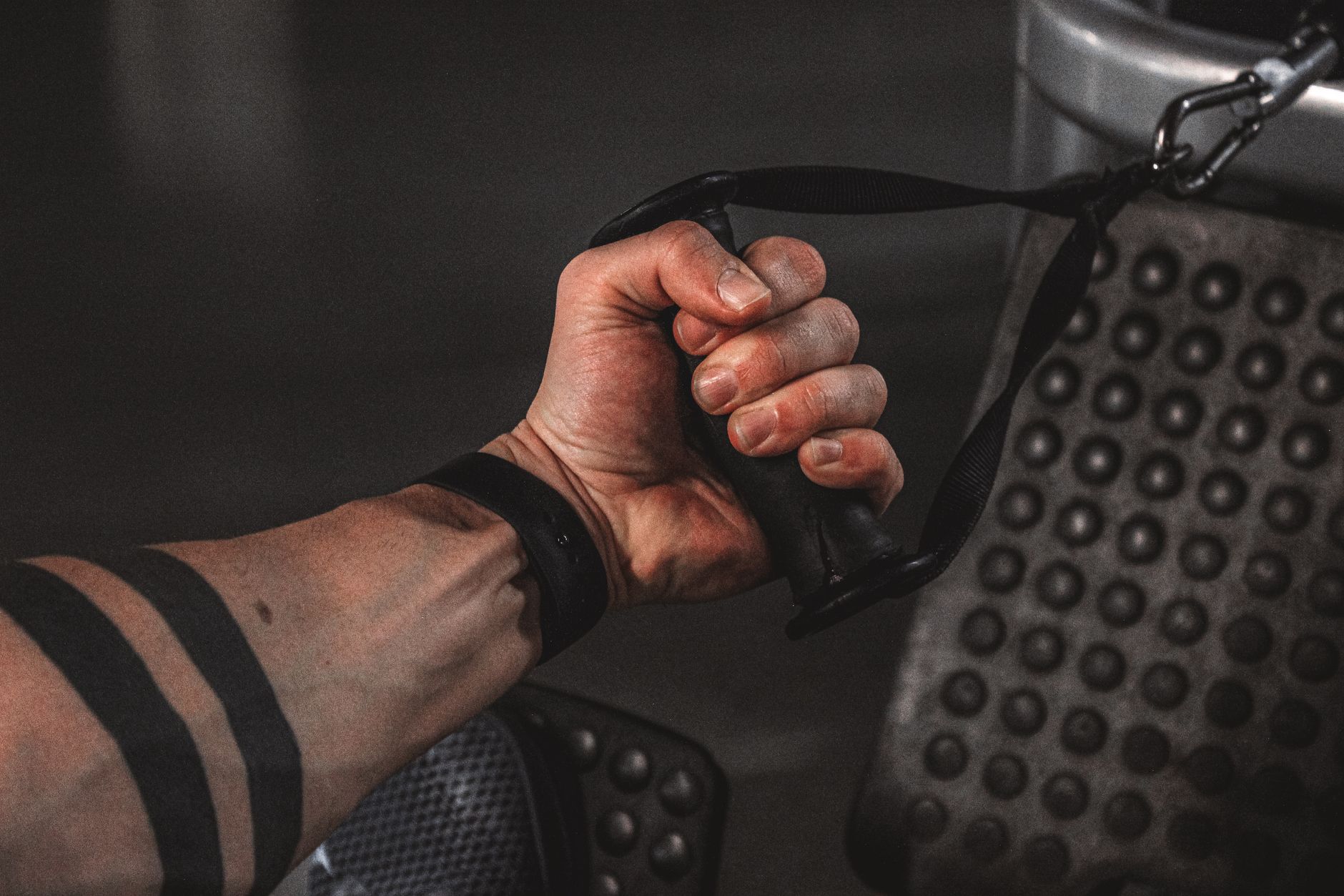 man practising at the gym